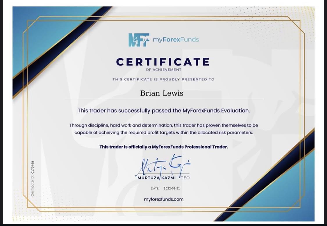 MyForexFunds certificate